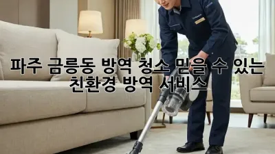 파주 금릉동 방역 청소: 믿을 수 있는 친환경 방역 서비스